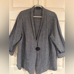 VTG Charcoal linen blend Women's oversized jacket